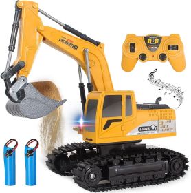 Jiakora Remote Control Excavator RC Digger Truck Construction Vehicles Boys Toys,with Metal Shovel & Light.Boy presents, birthday presents
