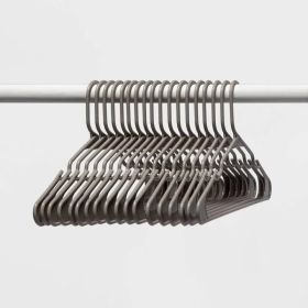 18pk Plastic Hangers Gray: Clothes Storage For Dresses, Skirts, Sweaters, Pants, Shirts (Option: Gray)