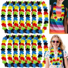 24 Pcs Hawaiian Leis Back To School Party Photo Booth Prop Tropical Flower Necklace Leis For First Day Of School Teacher Graduation Party Supplie (Option: 24PCS)